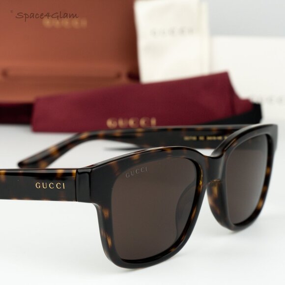 BRAND NEW Gucci GG1716S 002 Havana Brown Square Unisex Sunglasses main image 3